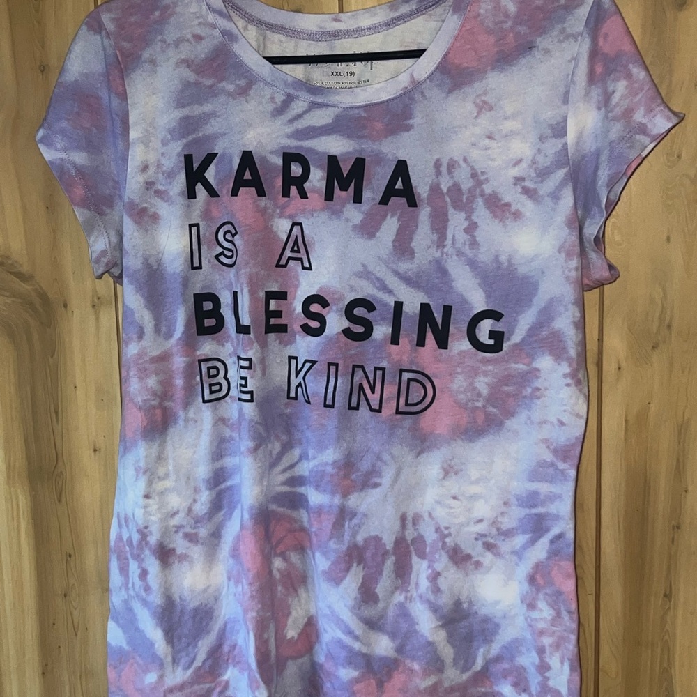 Purple and Pink Tie-Dye Crew Neck T-Shirt